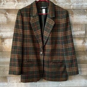 Sag Harbor Plaid Blazer - Black, Brown, Red & Purple